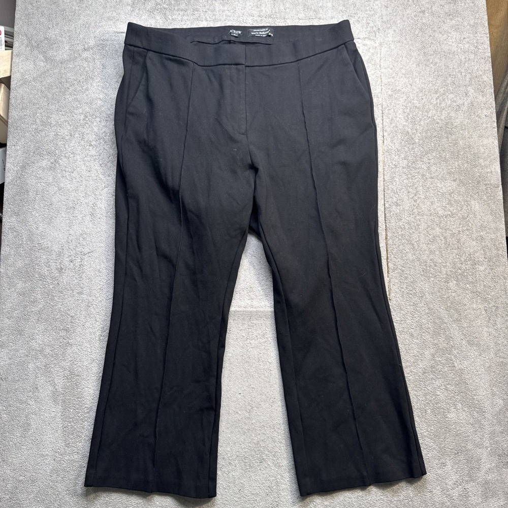 J Crew Women's Black Wide Leg Pants Size 18 Italian Fabric Mario Bellucci Dressy